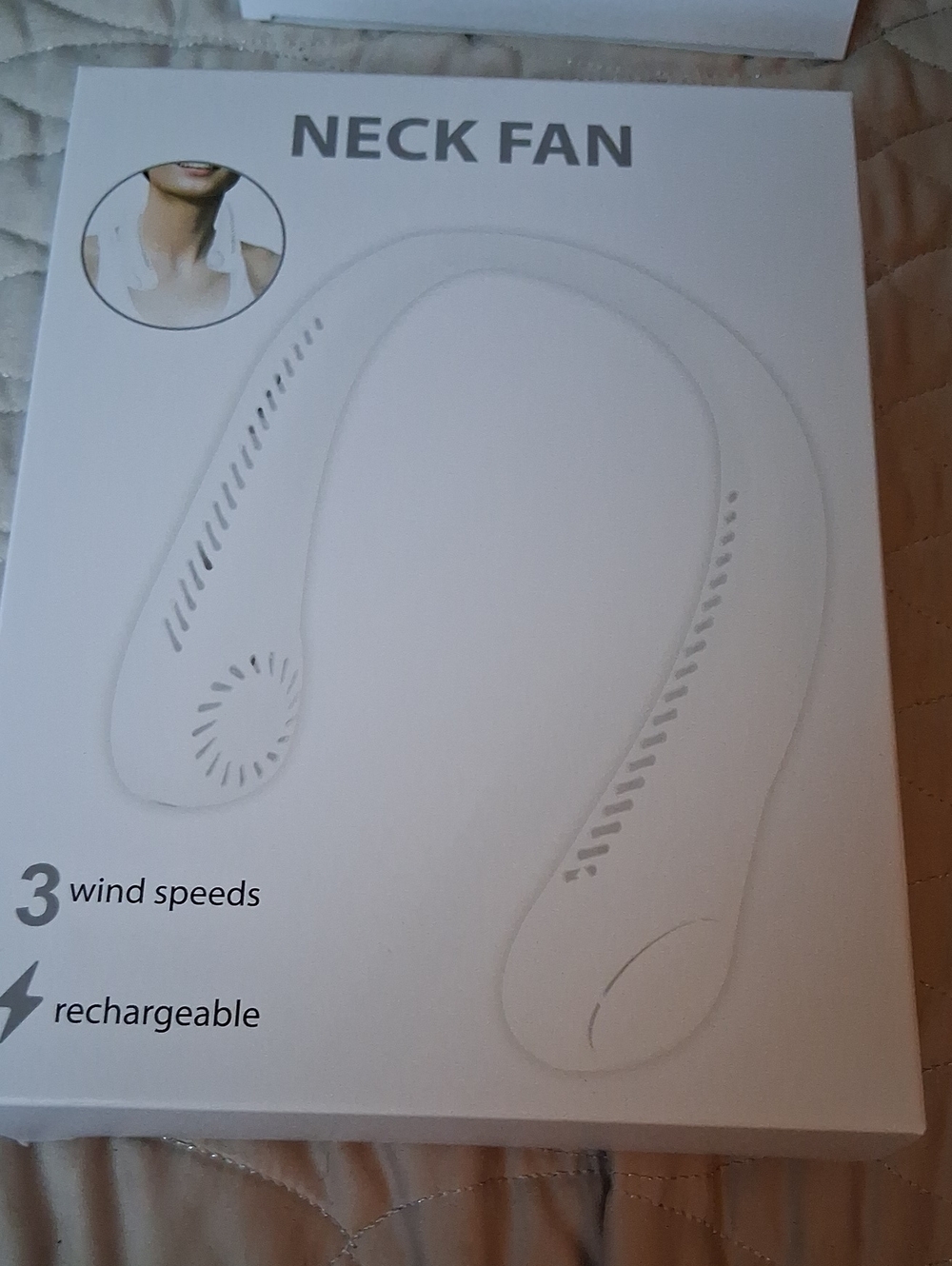 White Neck Fan - Rechargeable Hands-Free Cooling